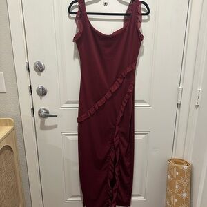 Long maroon dress